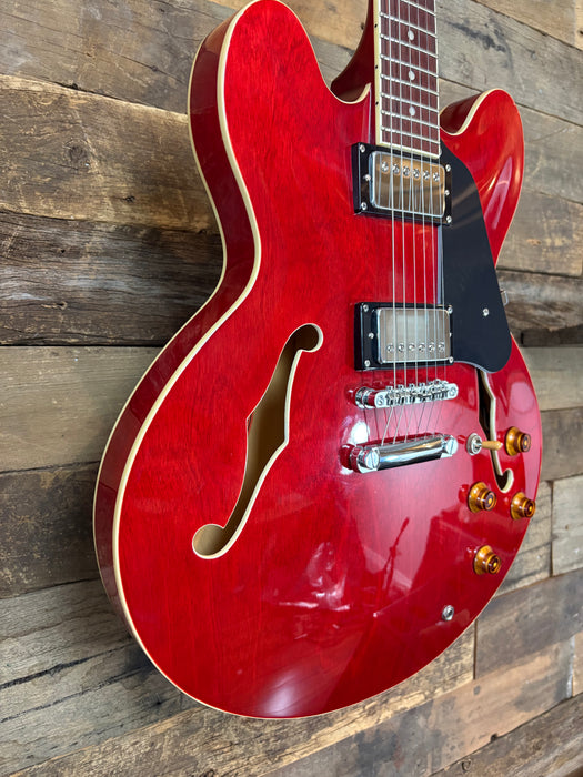 Second Hand Tokai Traditional Series ES-78 ES-Style w/Bare Knuckle Mule Humbuckers in Transparent Cherry Red