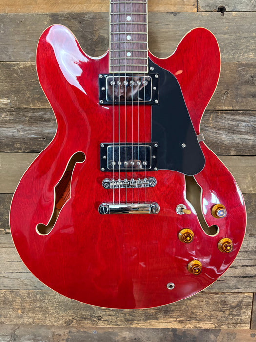 Second Hand Tokai Traditional Series ES-78 ES-Style w/Bare Knuckle Mule Humbuckers in Transparent Cherry Red