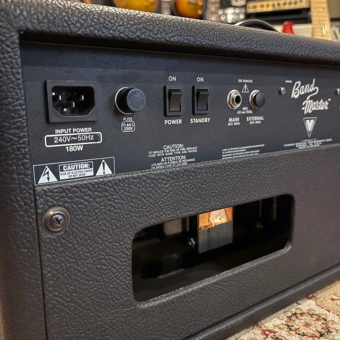 Second Hand Fender bandmaster vintage modified 40-watt hybrid tube head, w/footswitch and cover