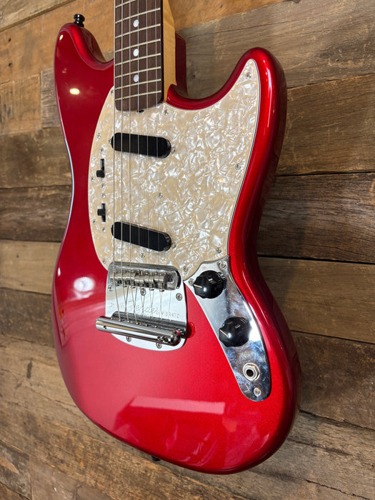 Second Hand 2025 Fender Japan Traditional 70s Mustang, Candy Apple Red with Matching Head stock w/OSC