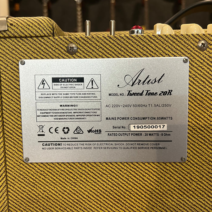 Second Hand Artist Tweed Tone 20R Combo Amplifier