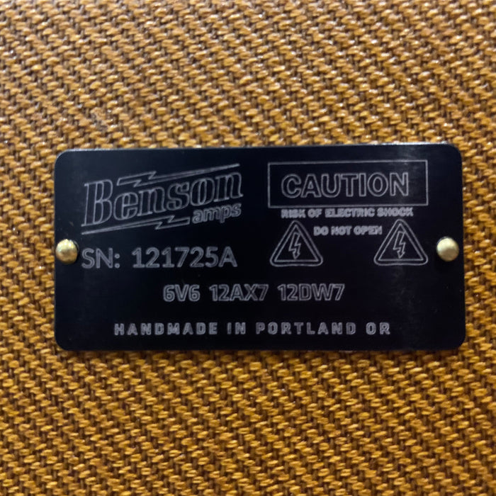 Benson Nathan Junior Reverb Combo- Lacquered Tweed