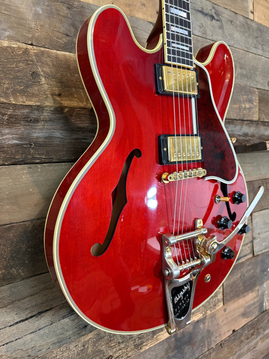 Second Hand 2009 Gibson Custom Shop ES 355, Cherry Red, Gold Bigbys & Hardware w/OHSC & COA