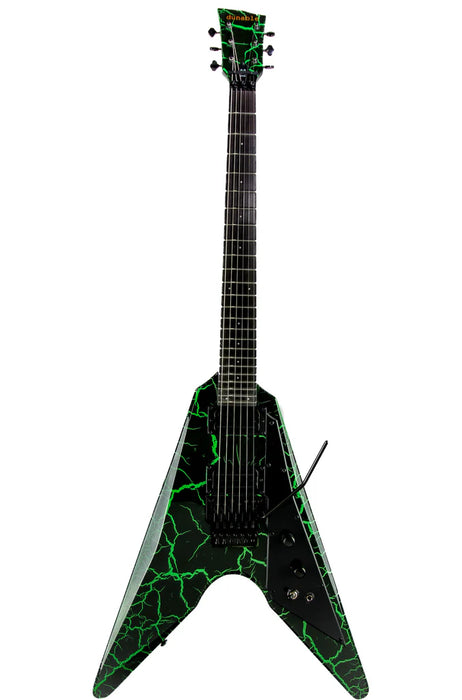 Dunable Asteroid DE Black/Green Crackle with Floyd Rose!