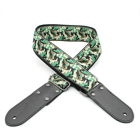 DSL Jacquard Guitar Strap - CAMO GREEN