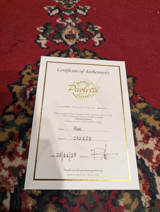 Second Hand Paoletti guitars - 500 Lounge HH Heavy Black