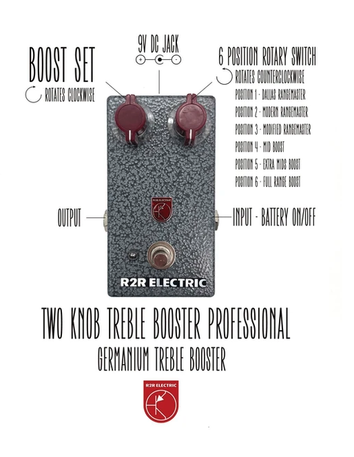 R2R Electric Treble Booster Professional (OC45 OR OC202)
