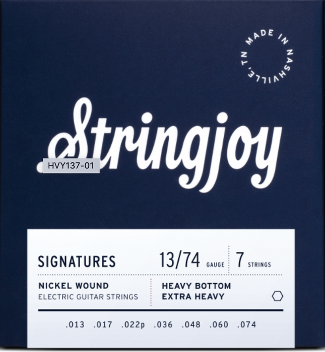 Stringjoy Signatures - 7 String Electric Heavy Bottom Extra Heavy Gauge 13-74