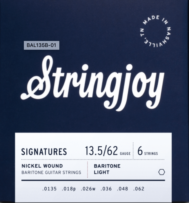 Stringjoy Signatures - 6 String Electric Baritone Light Gauge 13.5/62