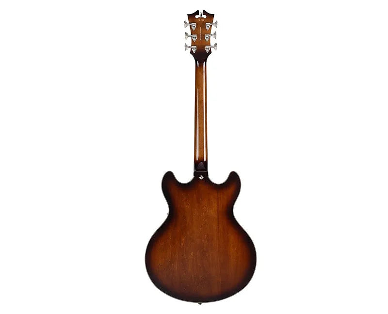 D'Angelico Premier Mini DC Semi-Hollow Guitar (Brown Burst)