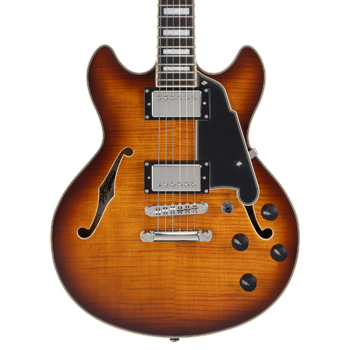 D'Angelico Premier Mini DC Semi-Hollow Guitar (Dark Iced Tea Burst)
