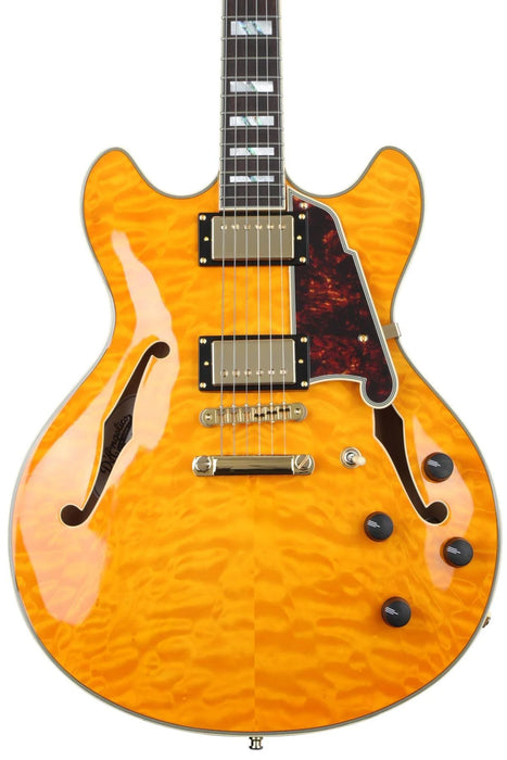 D'Angelico Excel DC XT Semi-Hollow Guitar (Vintage Natural Quilt)