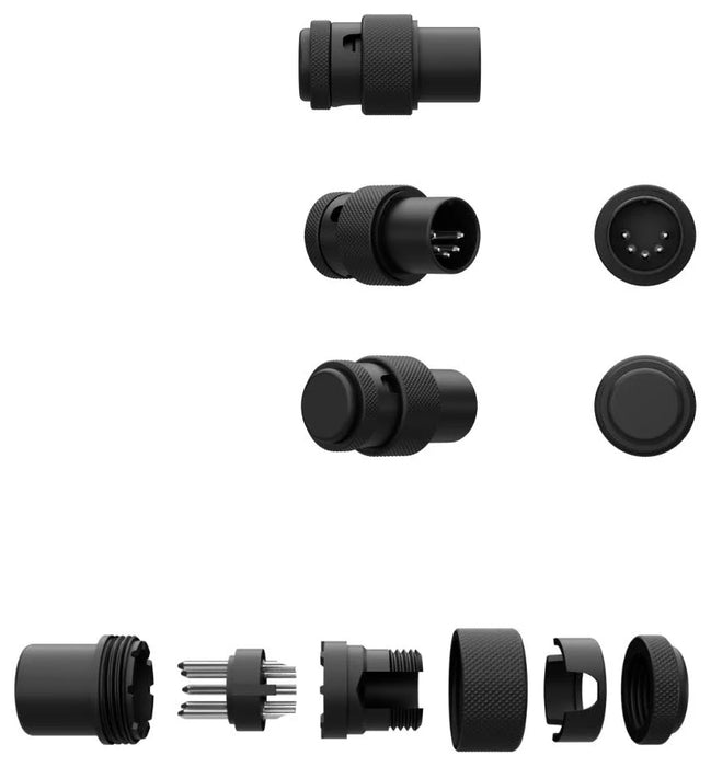 Square Plug SPD5A 5 Pin DIN Right Angle MIDI Connector - BLACK