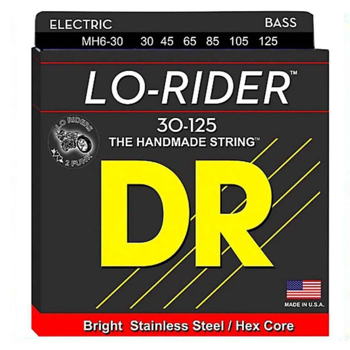 DR Strings Lo-Rider Stainless Steel 6-String (30-130) Bass Guitar Strings  (MH6-130)
