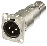 Neutrik XLR male-female feedthrough adapter for panel mount