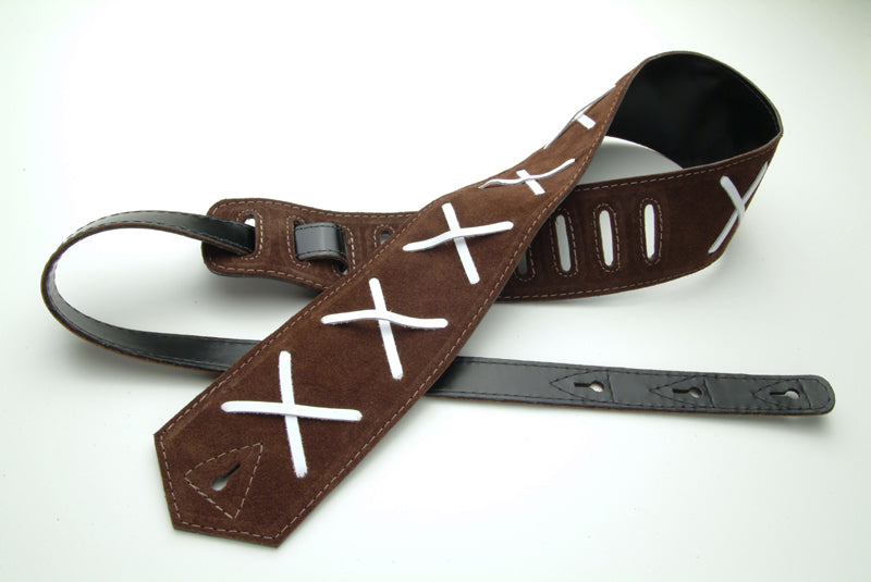 Basso ARTIST - Dave Gilmour 02 DARK BROWN Suede Guitar Strap - Pedal Empire