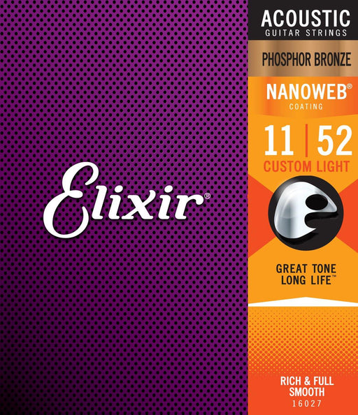 Elixir Nanoweb 11-52 Phosphor Bronze Acoustic strings - Pedal Empire