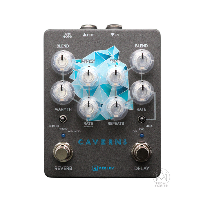 Keeley Caverns Delay & Reverb V2 - Pedal Empire Custom Blue Crystal!