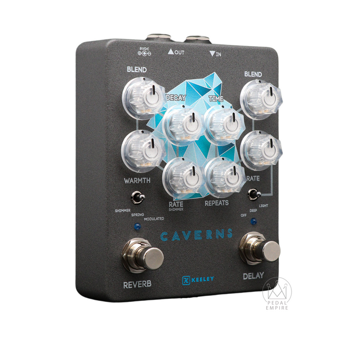 Keeley Caverns Delay & Reverb V2 - Pedal Empire Custom Blue Crystal!