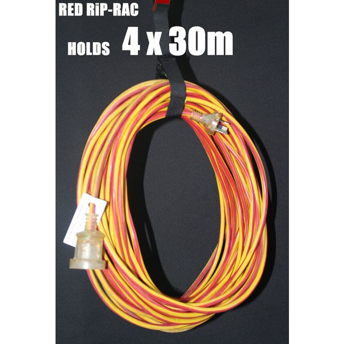 RiP-RAC Lead Rack Velcro Cable Storage System RED 4 x 250mm TABS