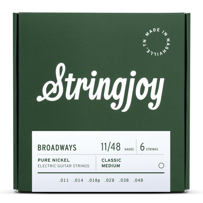 Stringjoy Broadways - Electric Classic MEDIUM 11-48 Pure Nickel Strings