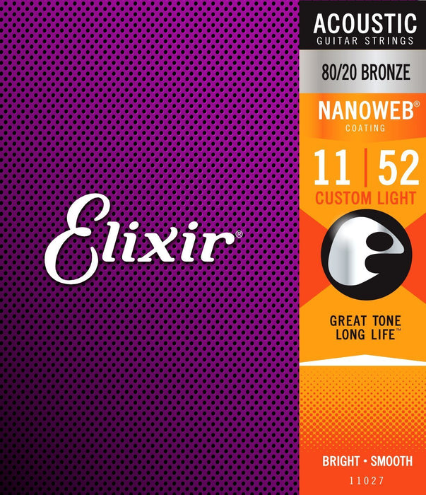 Elixir Nanoweb 11-52 Acoustic Strings 80/20 Bronze - Pedal Empire