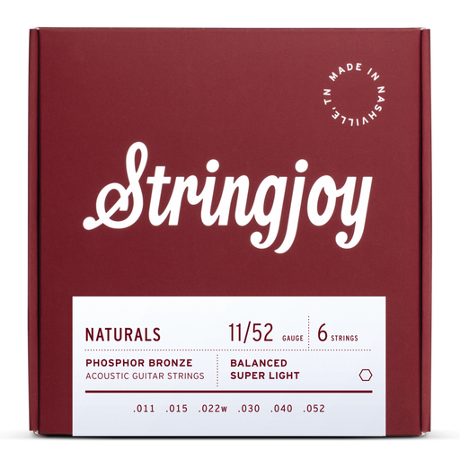 Stringjoy Naturals - Acoustic SUPER LIGHT Gauge 11-52 - Pedal Empire
