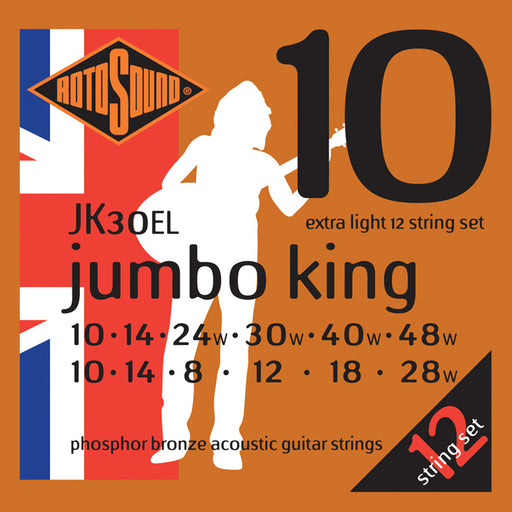 Rotosound Jumbo King Extra Light 12 String Acoustic Set - Pedal Empire