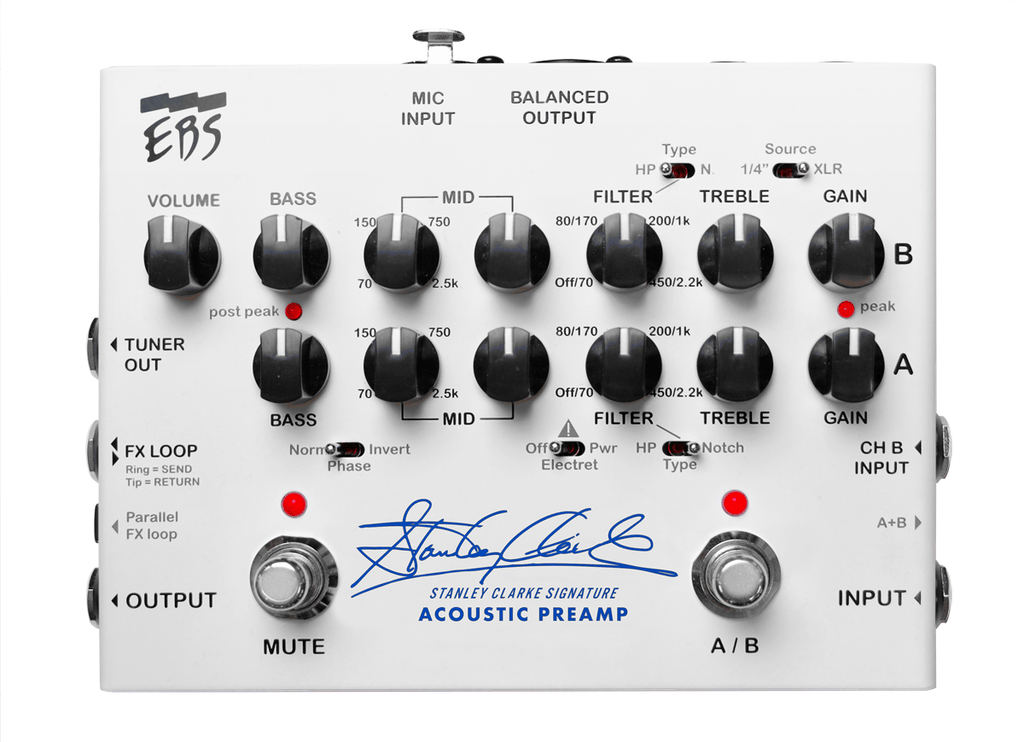 ベース EBS Stanley Clarke Acoustic Preamp EBS Stanley Clarke Signature Acoustic Preamp — Pedal Empire