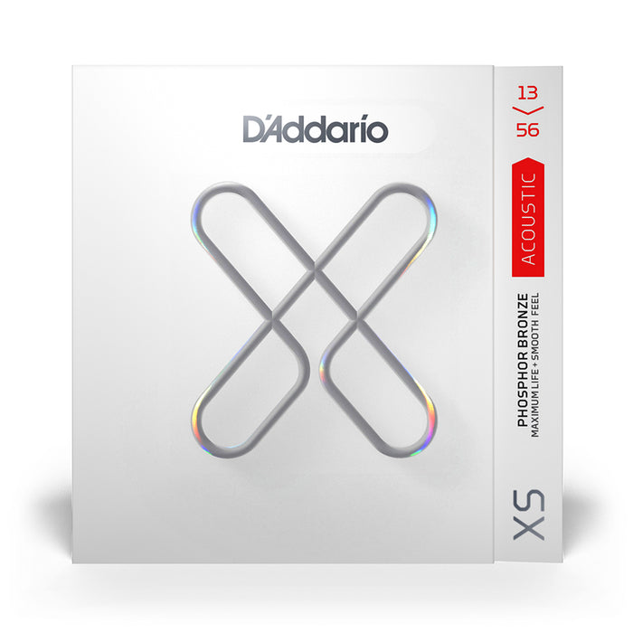 D'Addario XS Coated Acoustic Phosphor Bronze Strings - Medium Set (13-56)