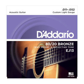 D'Addario 80/20 11-52 Bronze Acoustic Strings (EJ13) - Pedal Empire