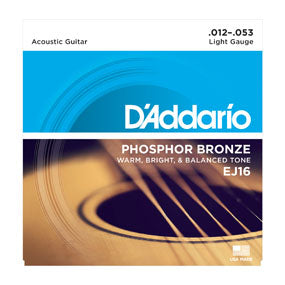 D'Addario Phosphor Bronze 12-53 Acoustic Strings (EJ16) - Pedal Empire