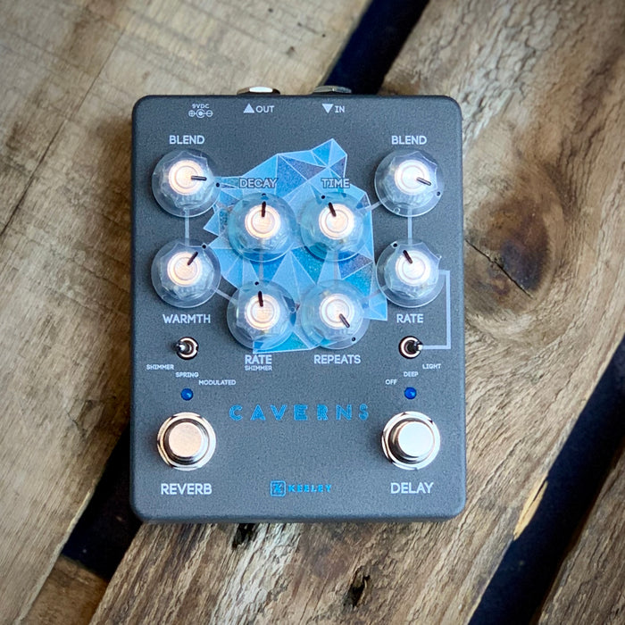 Keeley Caverns Delay & Reverb V2 - Pedal Empire Custom Blue Crystal!