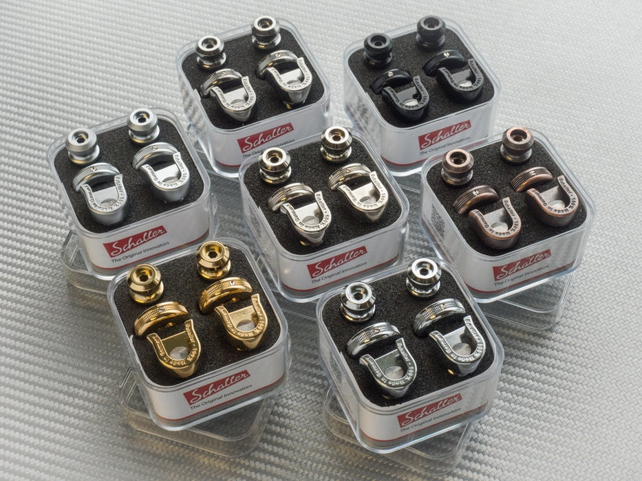 Schaller Style Strap Buttons for Strap Lock System in Black Schaller Style Strap Buttons for Strap Lock System in Black
